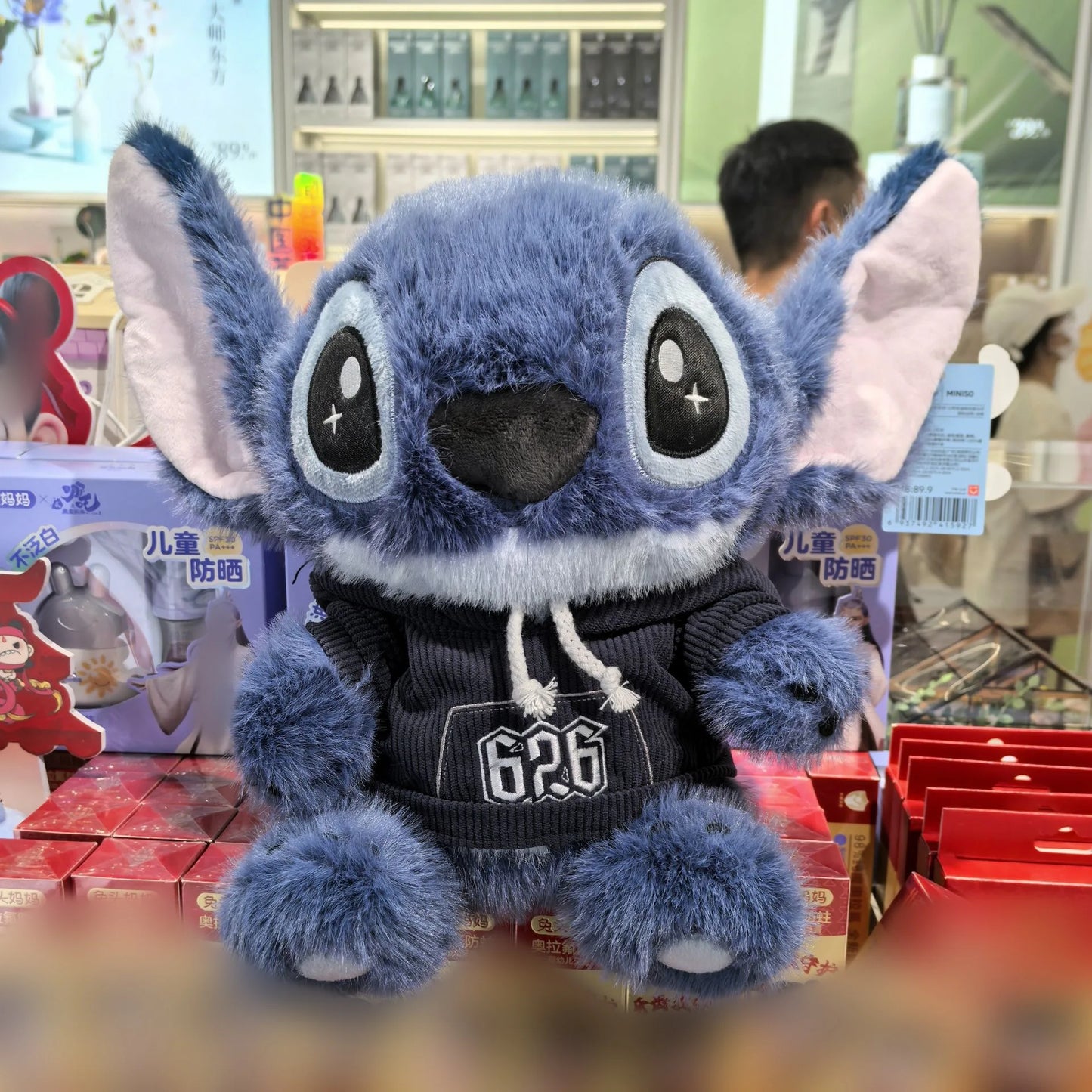 30CM Stitch Interstellar Baby Stitch Strap Pants Hoodie Wearable Plush Doll Cute Comfortable Doll Birthday Holiday Gift