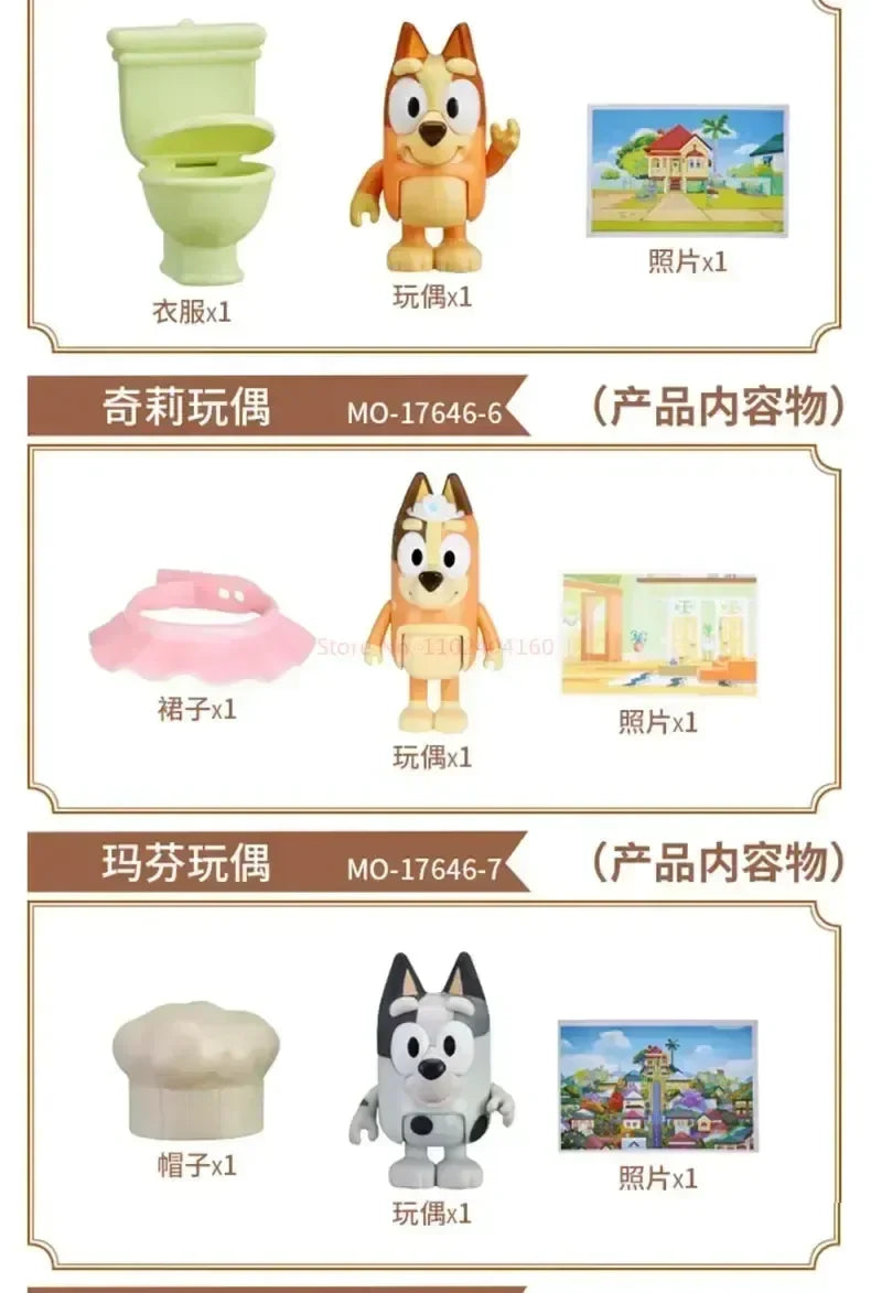 Muse Moose Bluey Family Toy Bluey And Friends Bingo Bandit Doll Doll Ornaments Children's Birthday Gift Play House Toy Ornaments