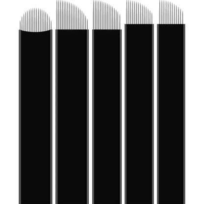 100 pièces Laminas Microblading 18U lames 0.18mm maquillage Semi-permanent Nano Tebori aiguilles pour manuel sourcils lèvres stylo de broderie