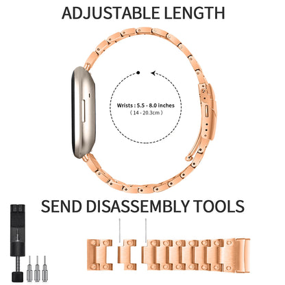 Stainless Steel Strap For Fitbit Versa 4 Sense 2 Watch Metal Wristband Loop For Fitbit Versa 3 Sense Replacement Bracelet Band