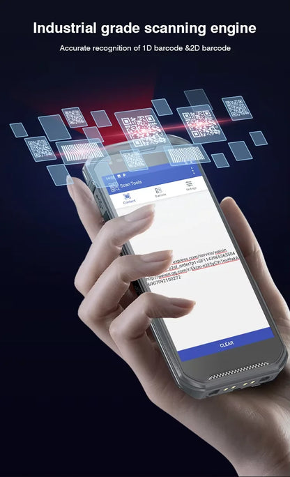 Rugged PDA Android 13 OS 5.5-Inch 6G RAM 64G ROM 2D Barcode Scanner 4G-LTE Wifi Hot Swap IP66 Handheld Data Collector