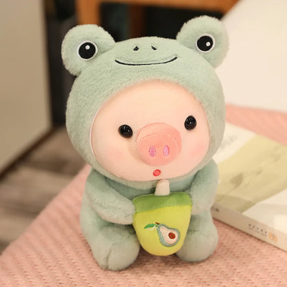 Kawaii Boba Pig Plush Toy Stuffed Animal Pig Cosplay Unciorn Frog Soft Doll Pillow Kids Toys Birthday  Gift