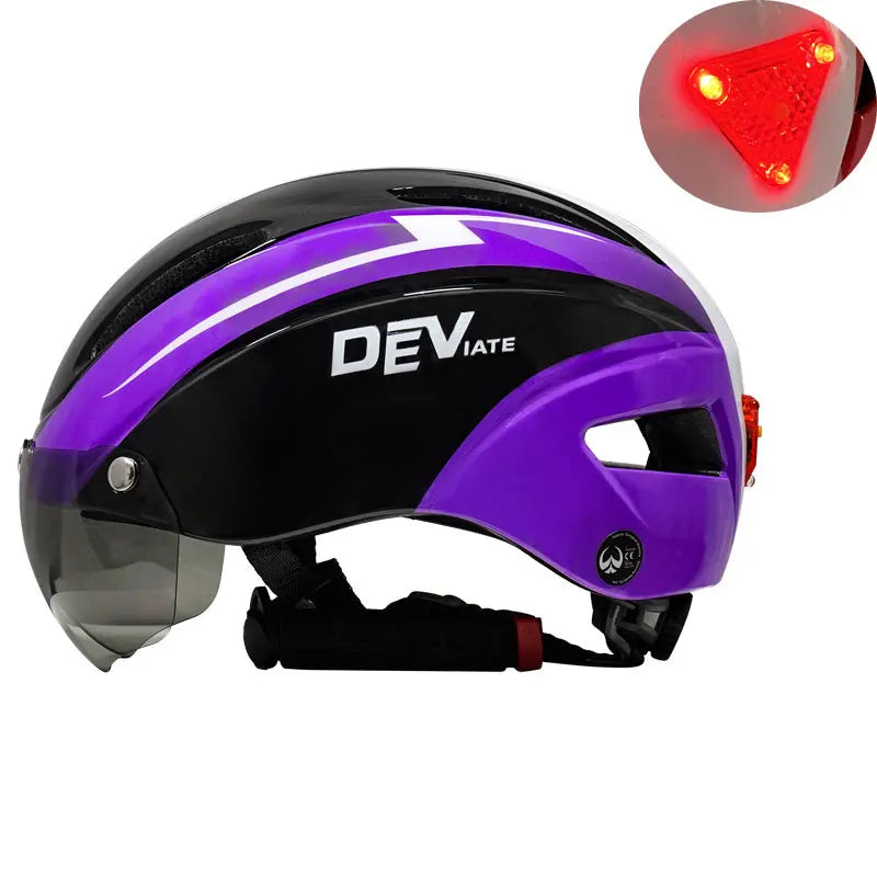 Casque de vélo avec lumière LED pour hommes et femmes, casque de vélo à lentille magnétique, route, montagne, équitation, sports de vélo, planche à roulettes, scooter
