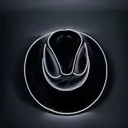 Lights Cowboy Cowgirl Hat with LED Light Up Cap Luminous Western Cowboy Hat Pearlescent Cowgirl Hat for Dancing Party Dress Up