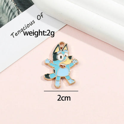 Bluey family  Animated Accessories Bingo Chili Diy Alloy Pendant Accessories Cartoon Character Backpack Pendant Keychain Pendant