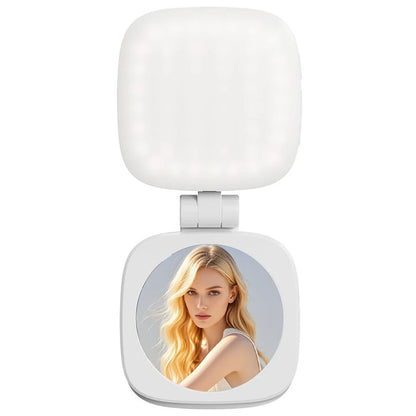 Magnetic Phone Selfie Light Mobile Phone Fill Light with Mirror Folding LED Phone Fill Light Rechargeable for Makeup Photography