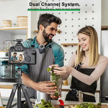 Wireless lapel microphone portable audio and video recording mini microphone suitable for iPhone, Android outdoor live streaming