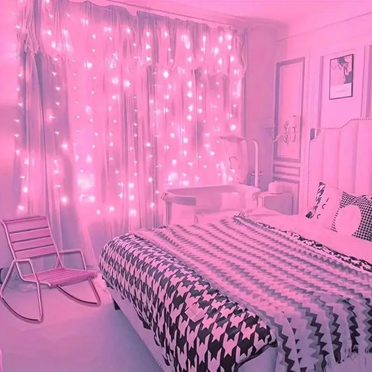 Rideaux lumineux LED alimentés par USB avec télécommande, décorations de noël pour la maison, mariage, anniversaire, chambre à coucher, lumières de fête