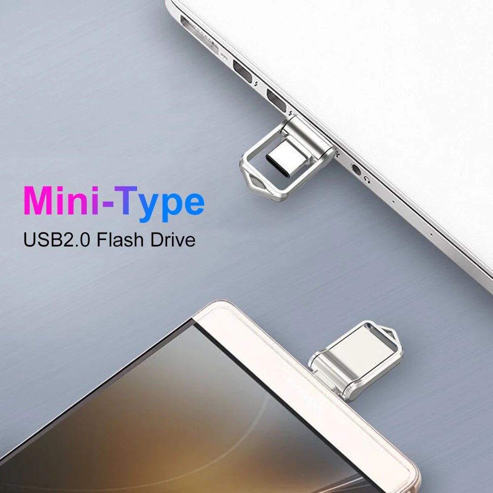 Type C USB2.0 Flash Drives Mini Metal Pen Ultra Dual Memory Stick 16GB 32GB 64GB 128GB Thumb Creative Business Gifts