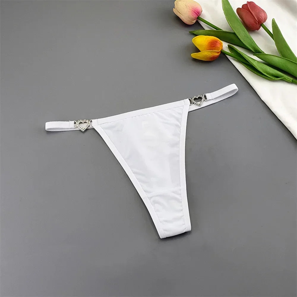 3PCS Rhinestone Strap G-String