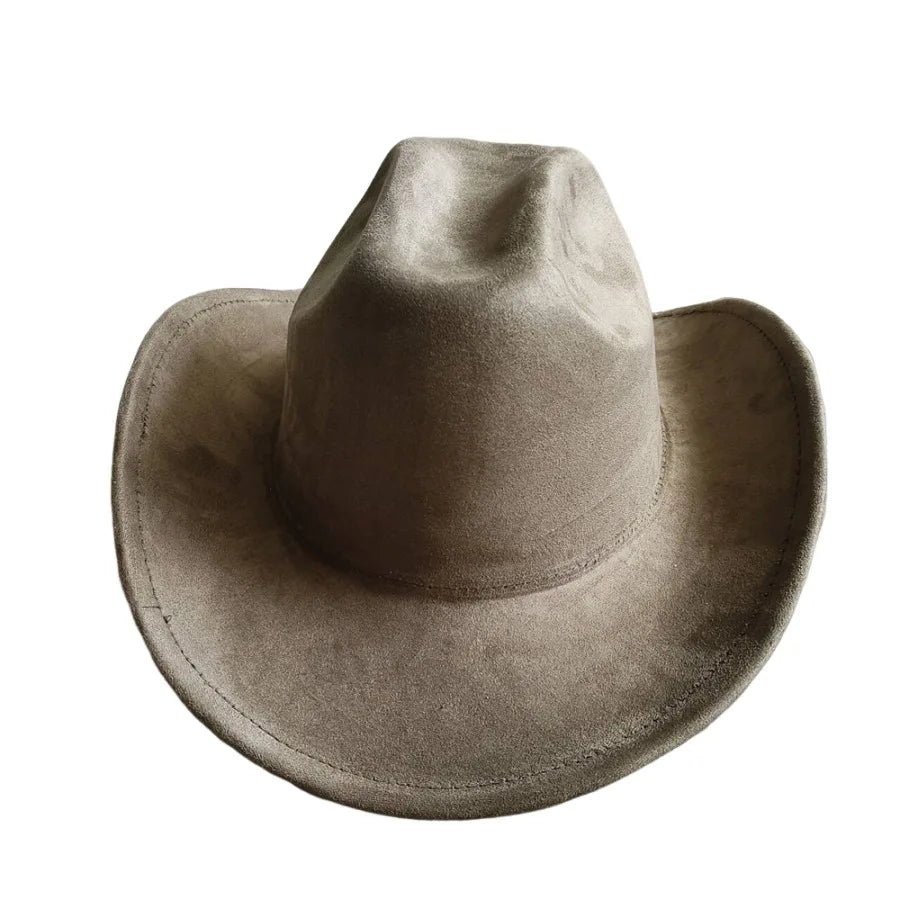 Classic Suede Leather 7.5CM Western Cowboy Women's Fedora Hat Men's Church Jazz Hat Fashion Travel Party Hat Denim Hat 2025