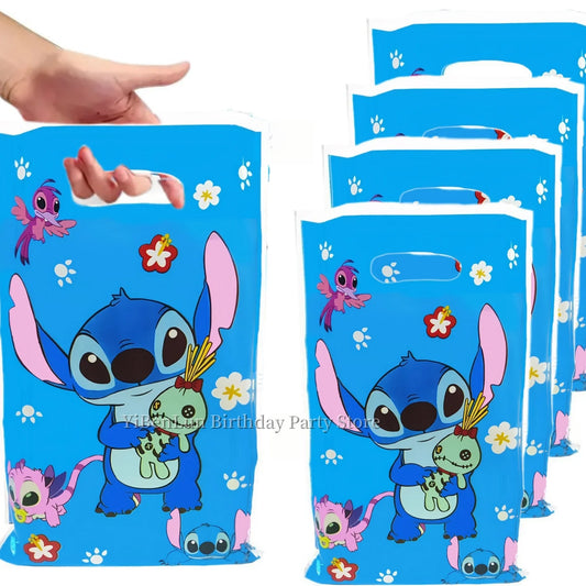 Stitch Decoration Birthday Stitch Gift Bag Plastic Blue Stitch Goodie Gift Bags Biscuit Package Baby Shower Supplies Kids favors