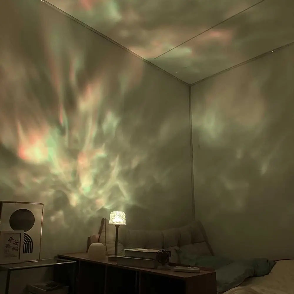 High Footed LED Atmosphere Desk Lamp Water Ripple Touch/Remote Control Projection Night Light Non-slip Bottom Romantic