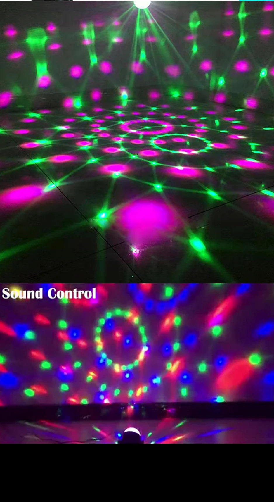 RGB LED Stage Disco Light Rotating DJ Ball Strobe Remote Sound Control Dj lights Karaoke Wedding Party Bar Club Laser Show Lamp