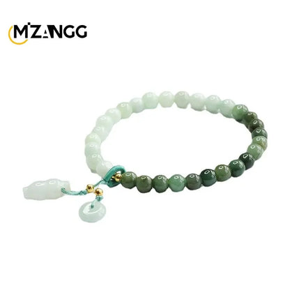 Bracelet en jadéite authentique, dégradé bicolore, boucle de paix, cordon en jade, délicat, tendance, bijoux avancés, cadeaux pour filles