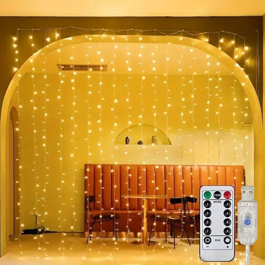 Rideau USB LED guirlandes lumineuses 3/4/6M télécommande chambre vacances mariage anniversaire noël décoration fée guirlande lampe