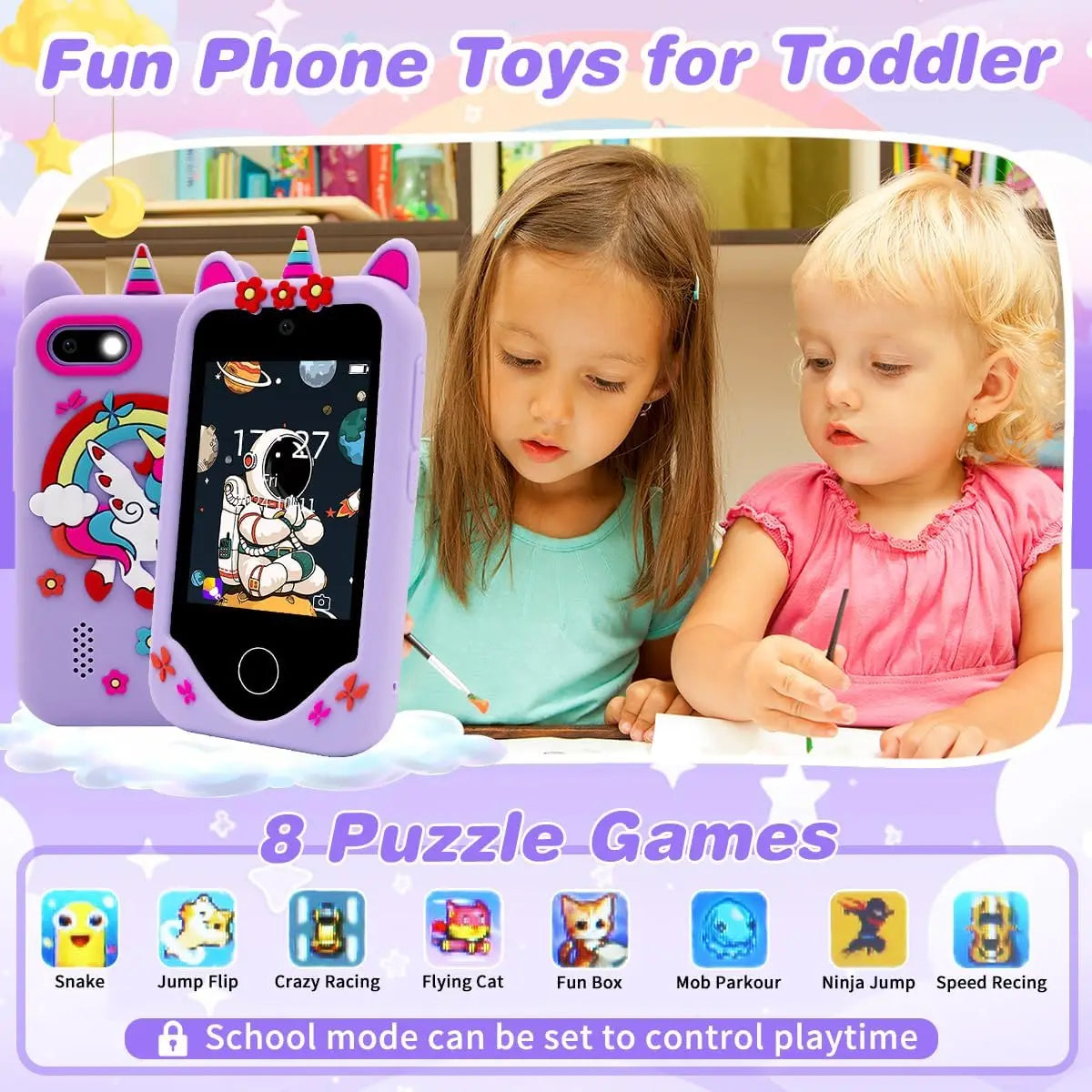 Kids Smart Phone for Girls Boys Kids Cell Phone Toys Dual Camera Music Player 17 Games Toddler Learning Phone Birthday Gifts