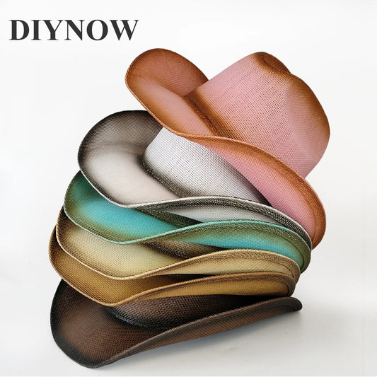 Nouveau chapeau de Cowboy dégradé rétro Western Cowboy hommes et femmes fête scène chapeau de Cowboy en plein air chevalier chapeau Cowgirl sombrero vaquero