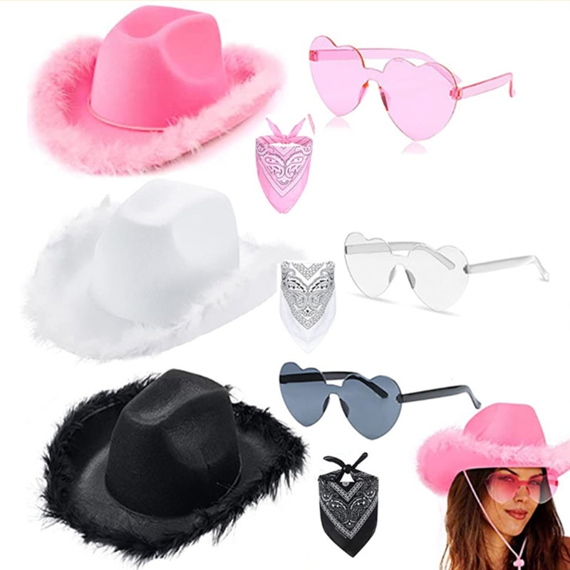 Ensemble de lunettes de Cowboy, Bandana, Costume de fête d'enterrement de vie de jeune fille