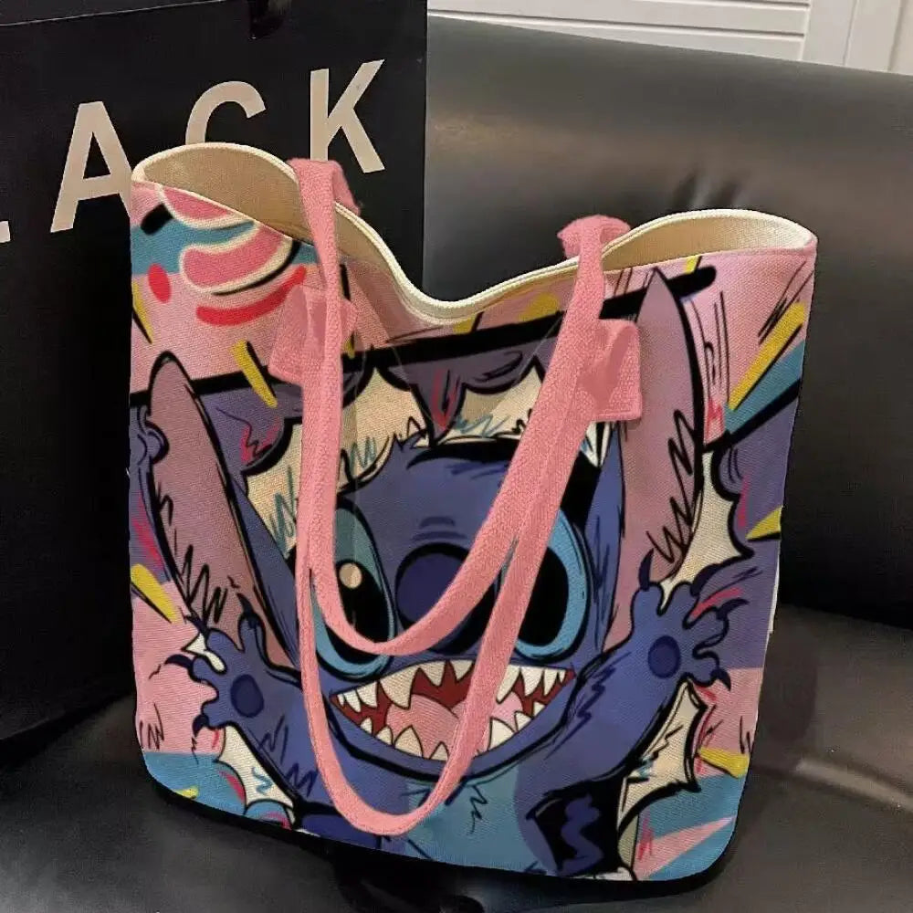 New Stitch Single Shoulder Bag Cartoon Stitch Pattern Shoulder Bag Ladies Tote Bags Joker Unisex Bags Commuter Handbag Gifts