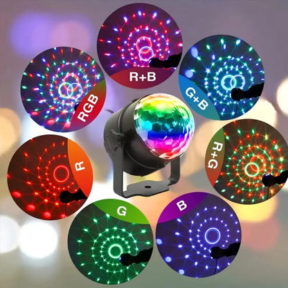 RGB LED Stage Disco Light Rotating DJ Ball Strobe Remote Sound Control Dj lights Karaoke Wedding Party Bar Club Laser Show Lamp