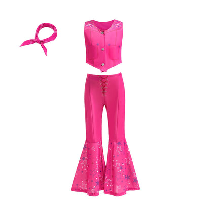 Tenue de cow-girl Barbie pour fille de 2 à 12 ans, tenue de cosplay Barbie pour Halloween