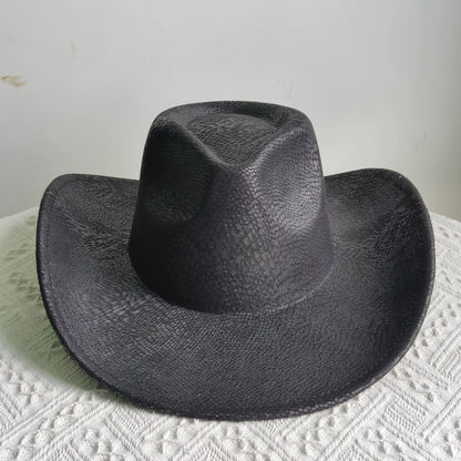 Faux Leather Western Cowboy Hats Men Women retro cowboy hats big brim cowgirl hat knight hat men chapeau ковбойская