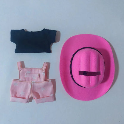 Tenue de poupée Labubu de 15 à 17 cm - Ensemble de vêtements style cowboy avec chapeau et accessoires | Accessoires Labubu | Labubu
