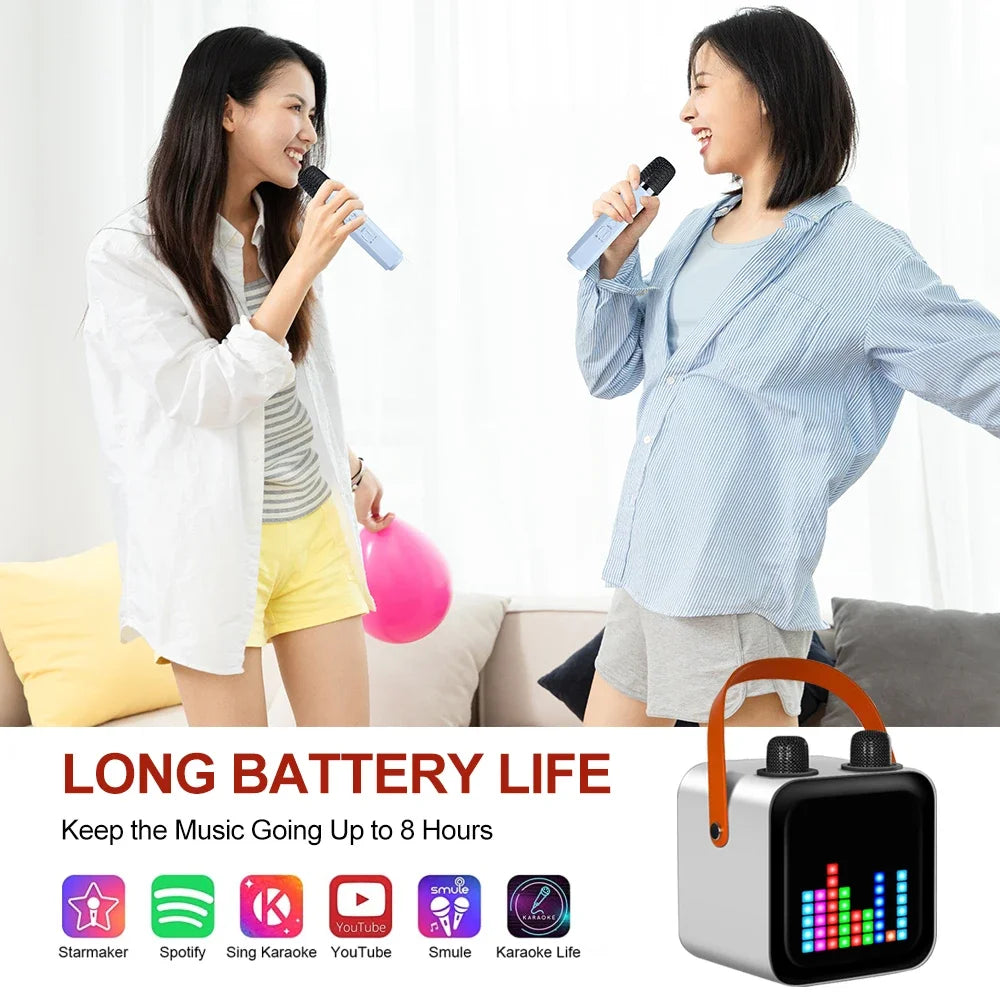 Best-Selling Karaoke Speaker Machine with Two Wireless Microphones & LED Screen，Minimum Order Quantity 2 Pieces
