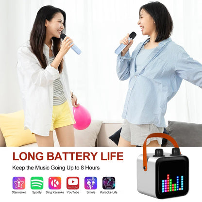 Best-Selling Karaoke Speaker Machine with Two Wireless Microphones & LED Screen，Minimum Order Quantity 2 Pieces