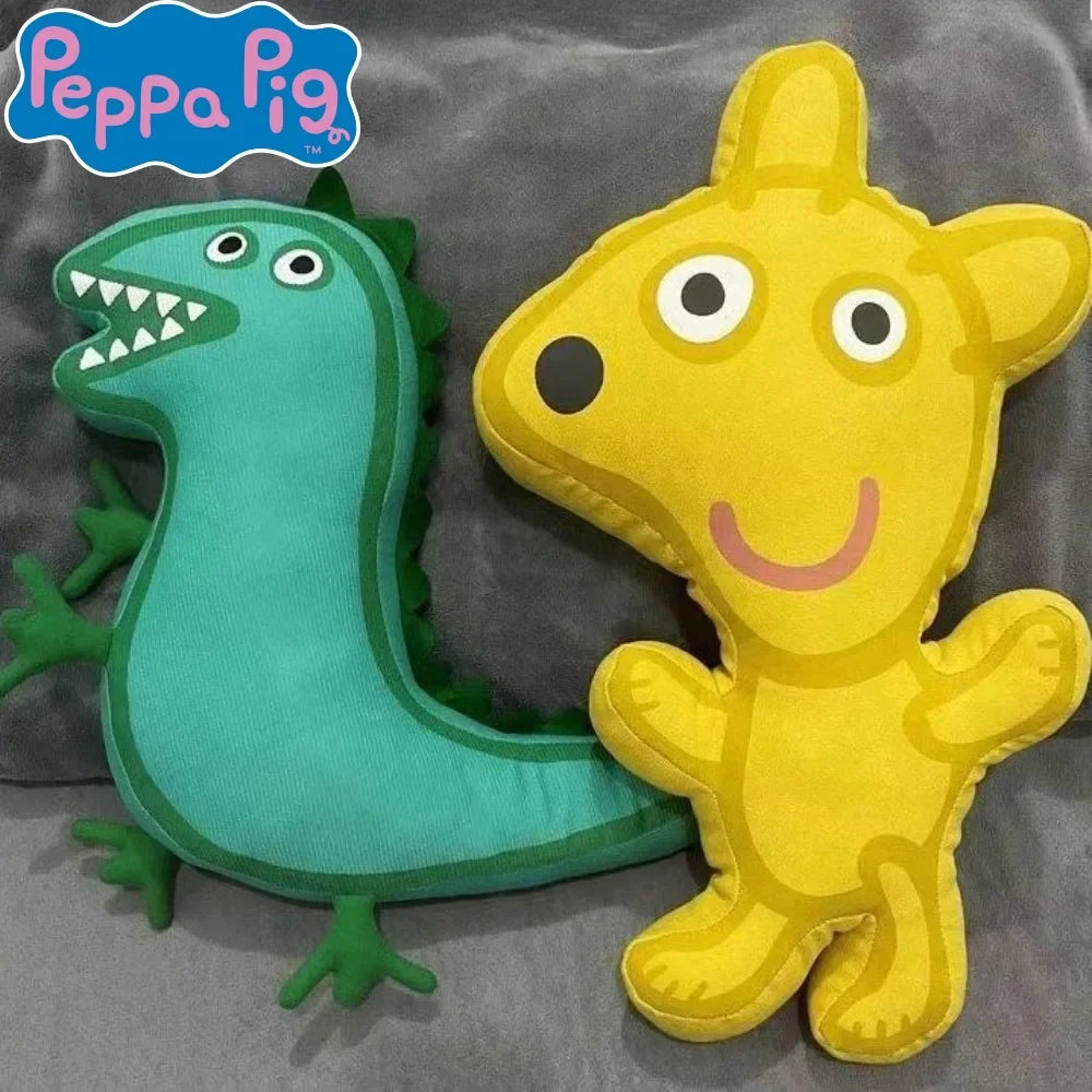 Peppa Pig Mr. Dinosaur of George Pig Two-sided Plush Stuffed Kawaii Doll  Home Room Decoration Holiday Birthday Kids Toy Gift