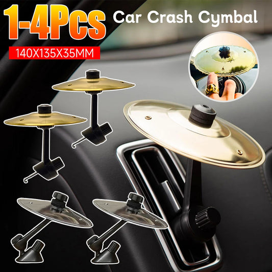 1-4PC tir à la main voiture Crash cymbale universelle Clip-On Mini tambour cymbale évent voiture tambour cymbale voiture intérieur Instrument de musique