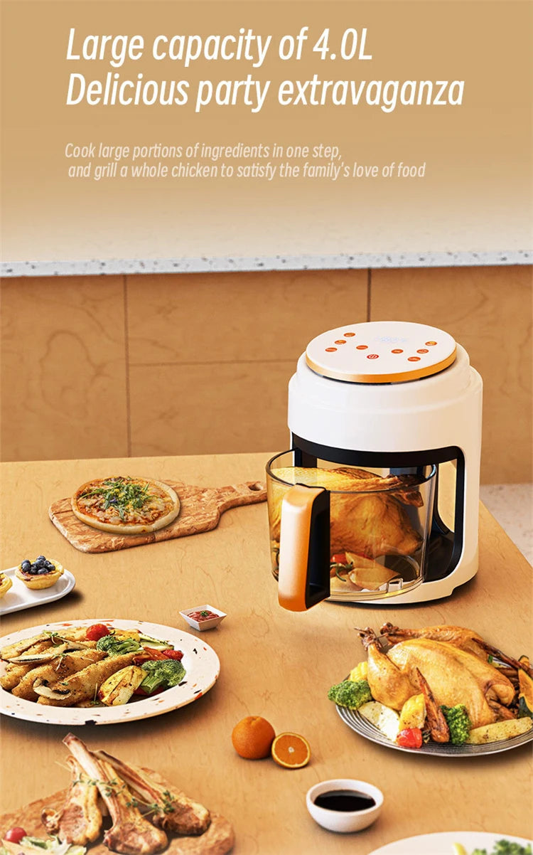 Air Fryer Visual Oil-free Electric Fryer Multi-functional Automatic Household 360°Baking LED Touchscreen Oil Air Fri