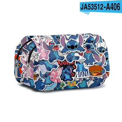 Anime Stitch Fully Printed Flap Pen Bag Stationery Box Pencil Case Primary and Secondary School Student School Bag Cartoon