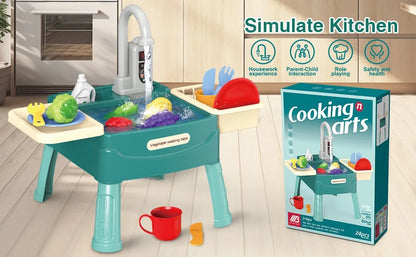 Children's Play At Home Toys Early Education Kitchen Simulation Electric Dishwashing Table Water Outlet Vegetable Washing Toys