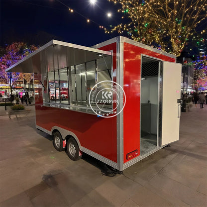 Concession Food Truck Fully Equipped Street Restaurant Coffee Snack Cart Mobile Concession Food Trailer With Full Kitchen