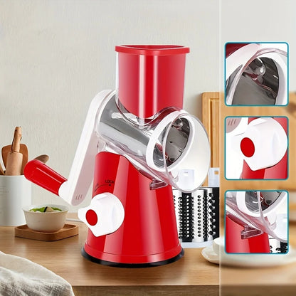 1 Set Super Efficient 3-in-1 Cheese Grater & Vegetable Slicer - Manual Food Processor for Effortless Kitchen Prep