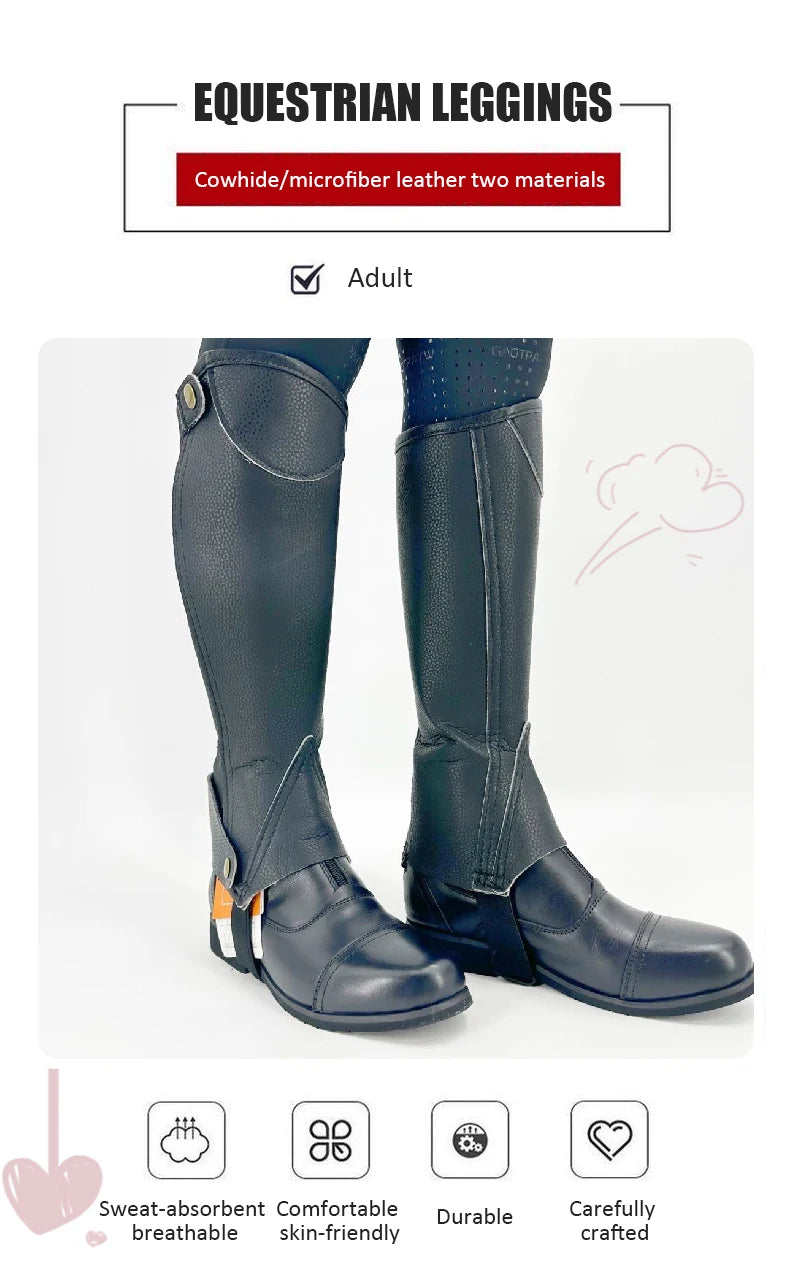 Equestrian Legging Horse Riding Equipment Pirate Knight Equestrian Boot Cover Faux Leather Gaiter Medieval Renaissance Steampunk