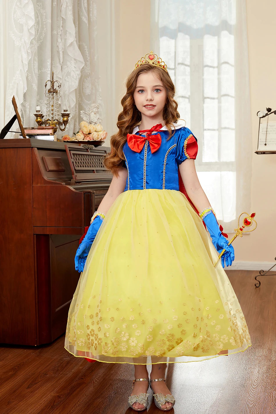 Robe de princesse pour filles, robe d'anniversaire à volants pour enfants, robe de Noël pour enfants,  spectacle, robes de cosplay fantaisie