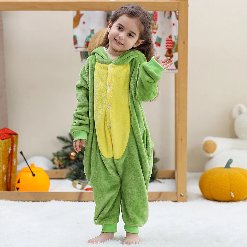 Pyjama en flanelle de carnaval pour enfants, combinaison, combinaison, dessin animé, vêtements d'hiver, Halloween, pour garçons et filles, famille