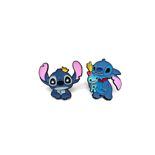 Broches en émail motif dessin animé Stitchou, épingles à revers pour sac à dos, accessoires décoratifs, bijoux, cadeaux
