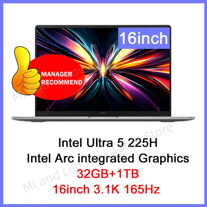【World Premiere】REDMI Book Pro 16 2025 Ultra5-225H/Ultra7-255H 32GB+1TB 2.5K/3.1K 120Hz/165Hz  Grey