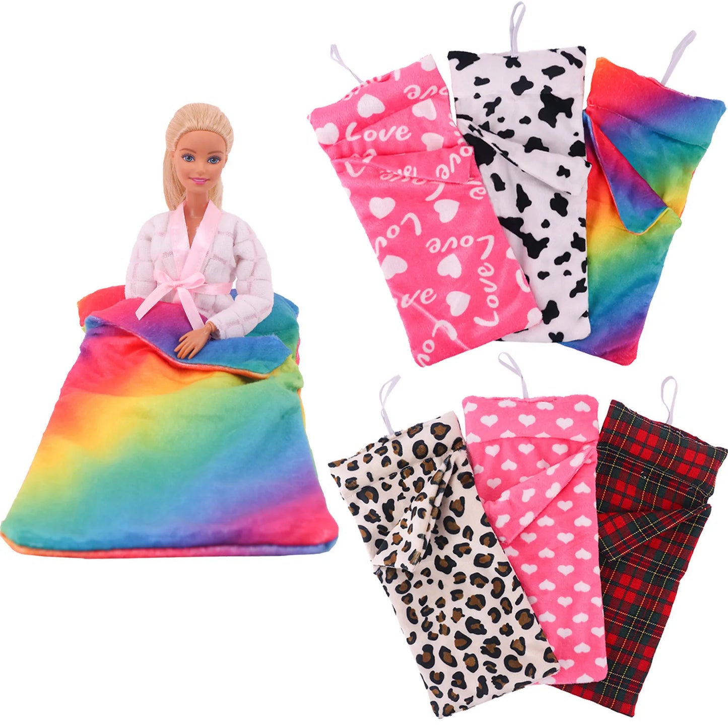 30cm&11.8Inch Doll Christmas Doll Clothes Sleeping Bags Plush Pajamas Accessories Doll Clothes 1/6 BJD Doll Girl Toy