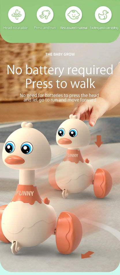 Baby Toy Swing Duck Toy Cartoon Press Vehicles Glide Animal Inertia Pull Back Cars Early Education Toys for Toddlers Boys Girls