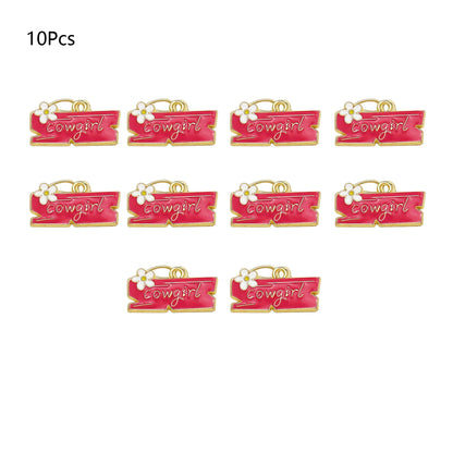 Pendentif Cowboy Western DIY Fabrication artisanale de bijoux pour boucles d'oreilles Bracelet Collier Émail Chapeau Cowgirl Bottes Breloques Accessoires