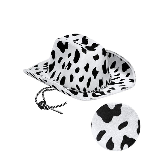 Chapeau de Cowboy imprimé vache léger et robuste, accessoires de Costume pour Cowboy, fêtes à thème d'halloween, scène
