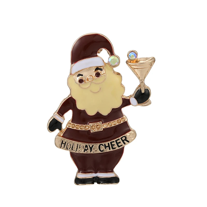 Broches de noël pour hommes et femmes, chapeau de père noël, gants, cloches, chaussettes, costume en strass, broches métalliques, Badges, cadeau du nouvel an, 2022