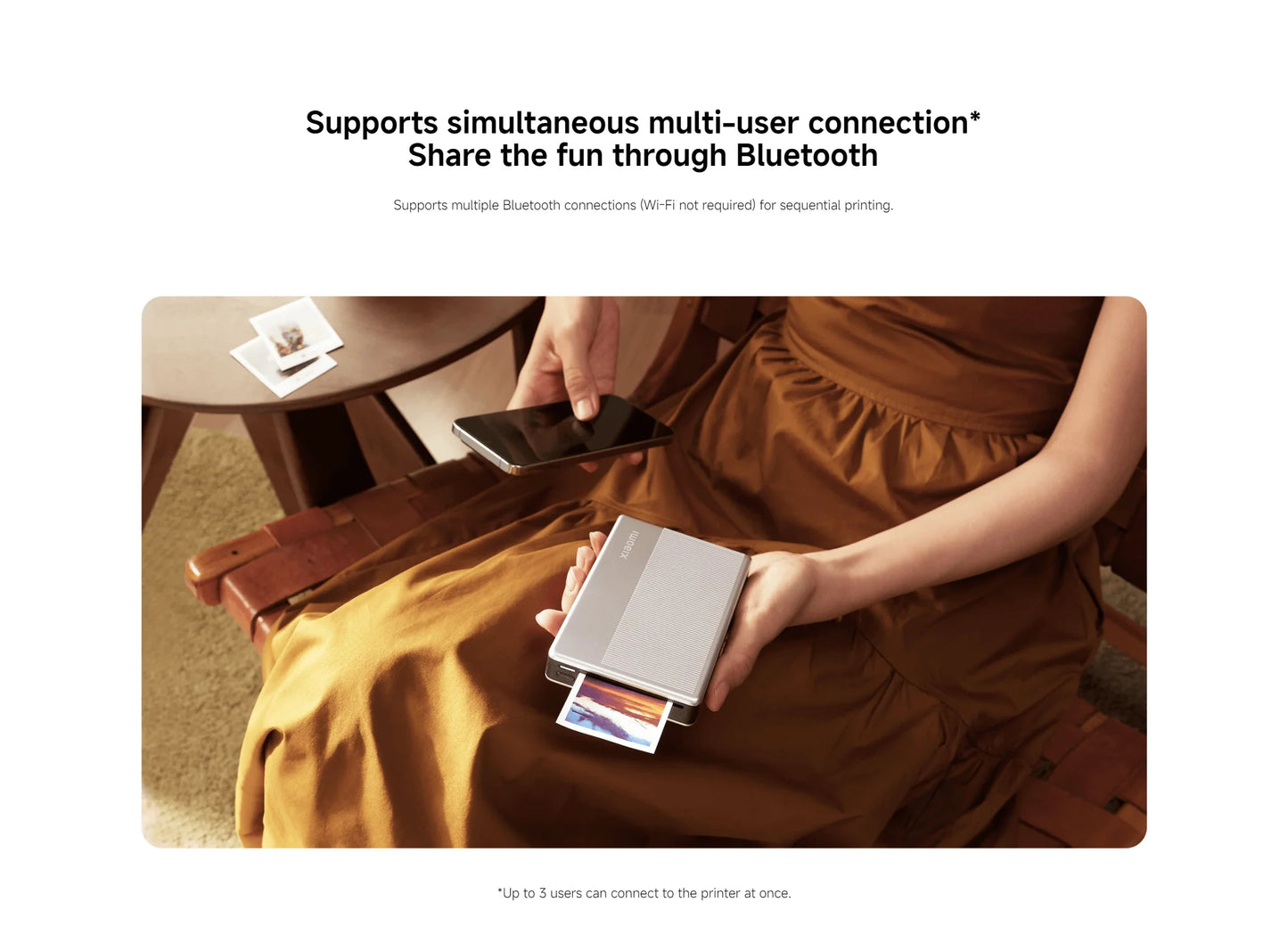 Xiaomi Portable Photo Printer 1S Bluetooth Thermal Print ZINK Inkless Technology Xiaomi App Wireless Portable Photo Printing