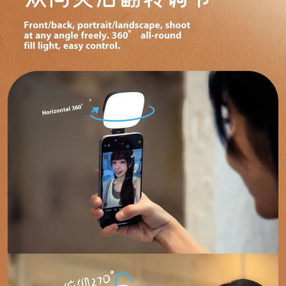 SmallRig Magnetic Phone Light,P48 Bi-Color Dimmable LED Fill-Light Foldable MagSafe Beauty Lamp Soft Panel,for IPhone16/Android