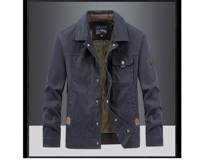 Vestes en coton pour hommes, tendance, printemps-automne, vêtements d'extérieur, coupe-vent, col rabattu, vestes tactiques, 5XL